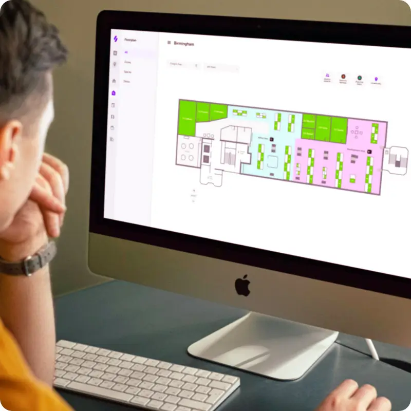 Individual viewing room bookings on a computer via digital workplace solutions