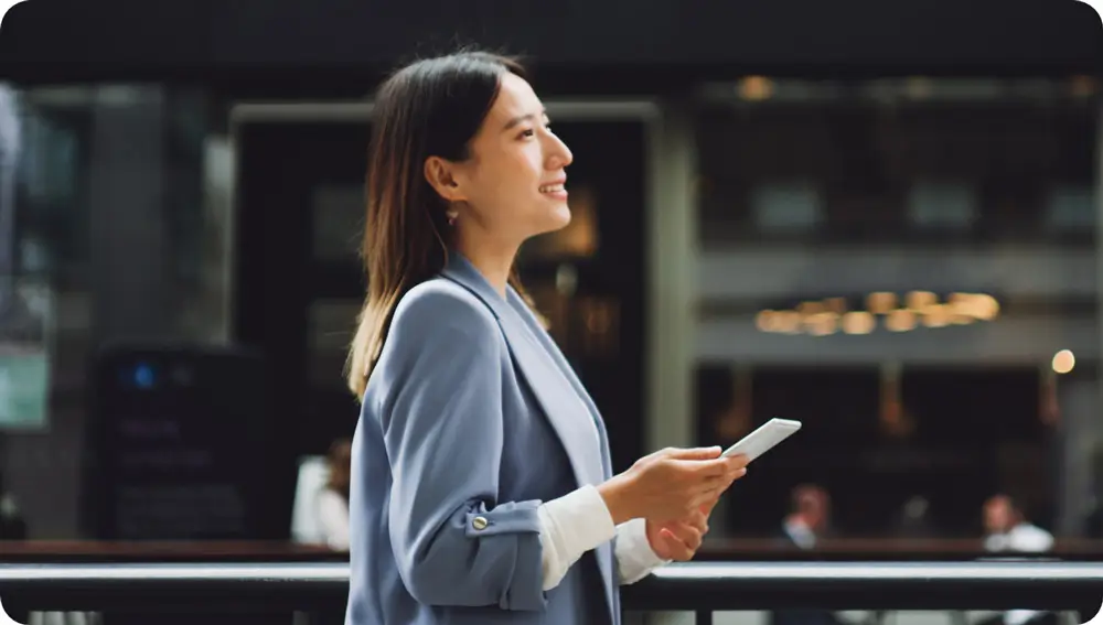 A person holding a tablet